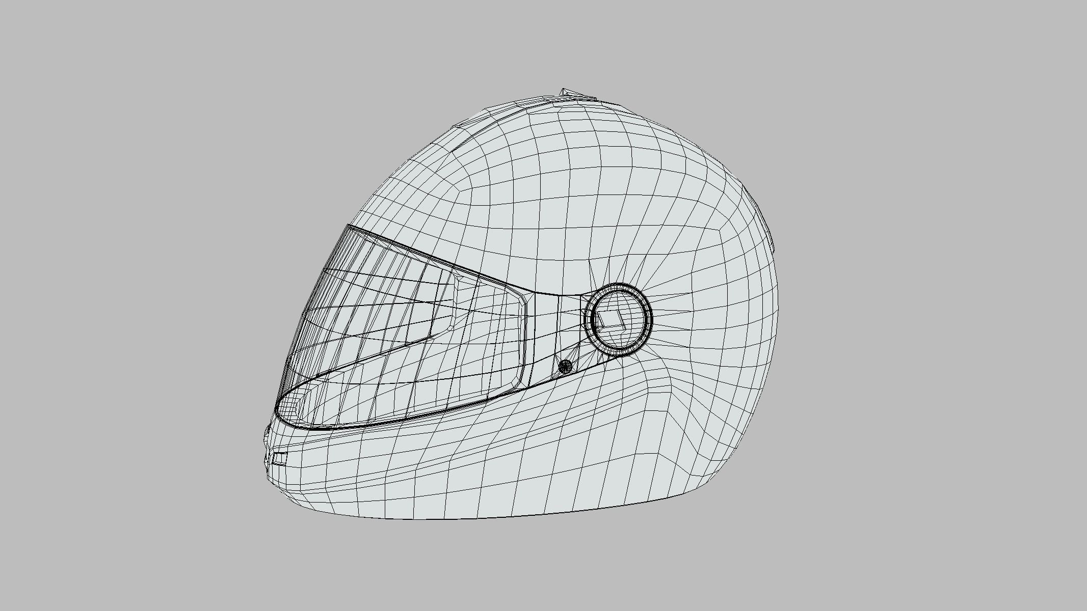 Superbike Helmet Low Poly PBR Realistic Low-poly 3D model_1