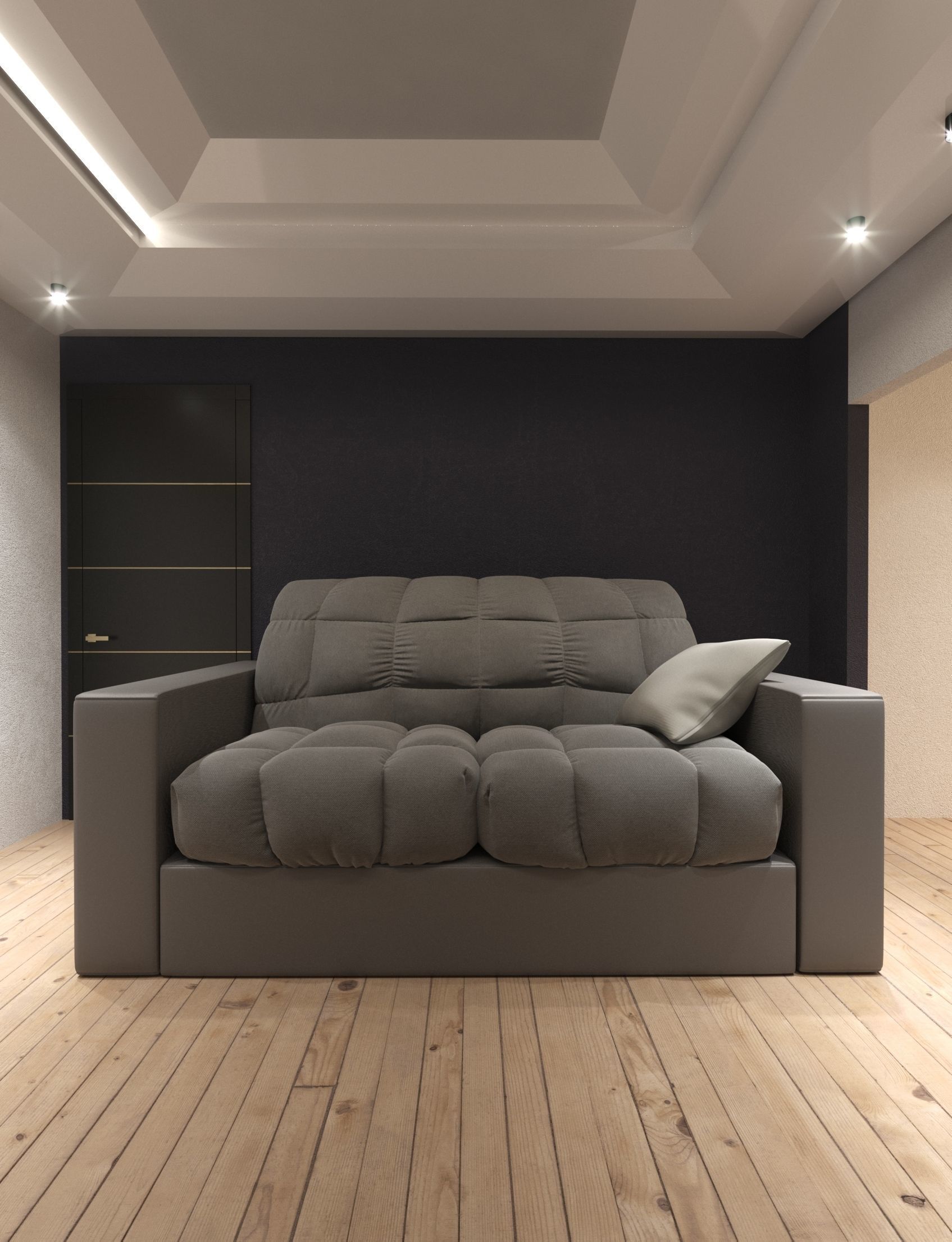 Double Armchair 3D model_5