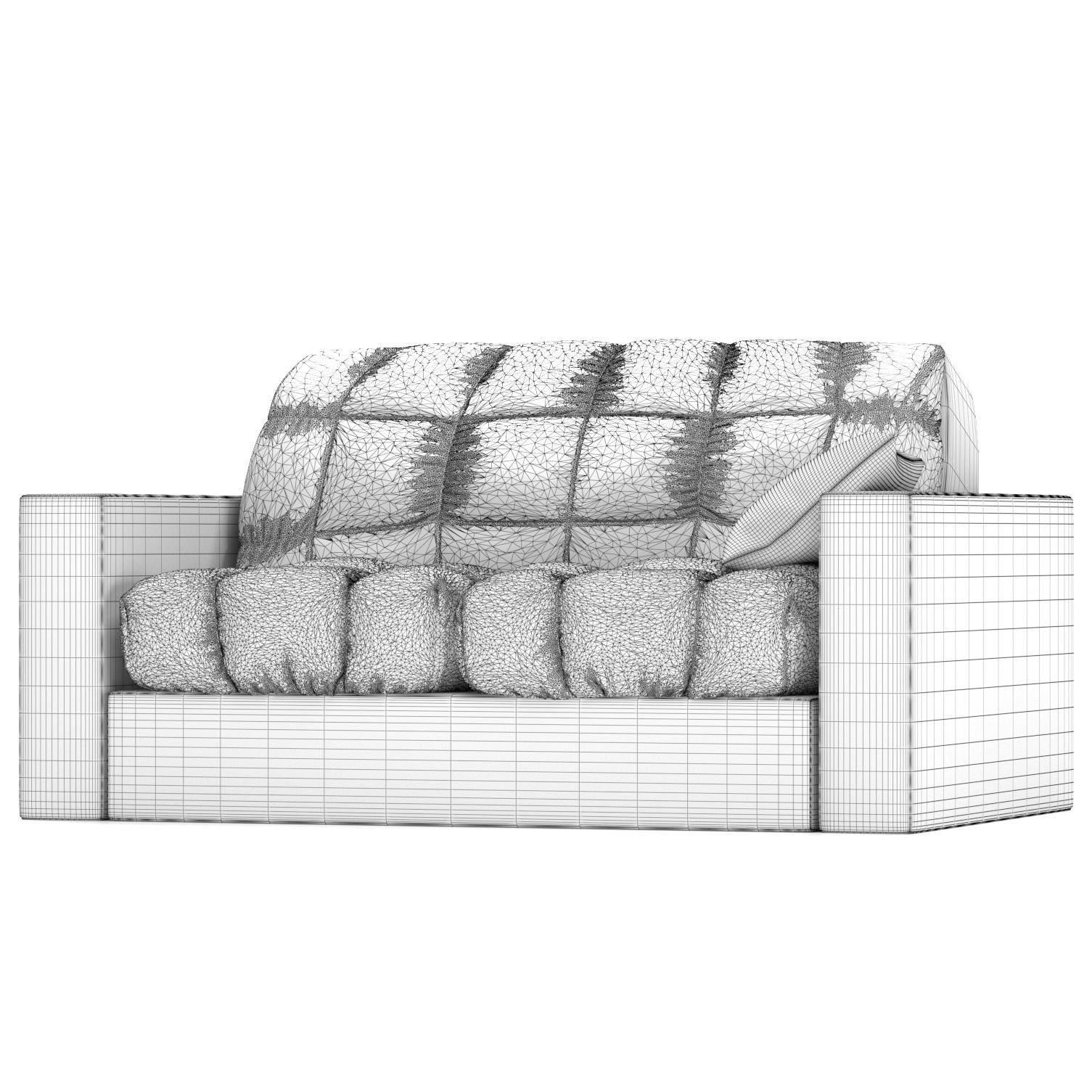 Double Armchair 3D model_4