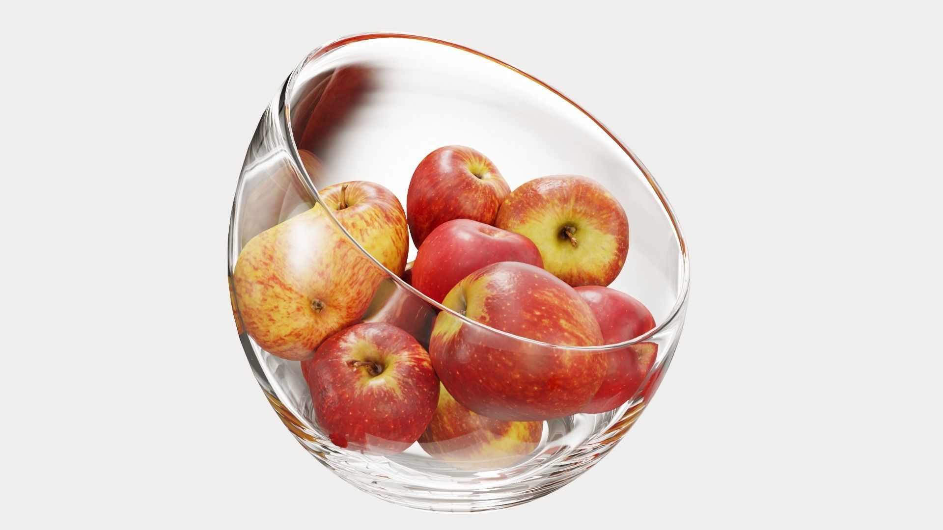 Large Slant Fruit Bowl apple 3D model_3