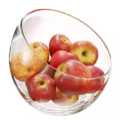 Large Slant Fruit Bowl apple 3D model