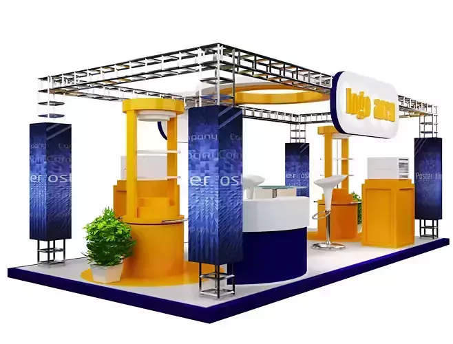 Exhibitions Kiosk Partition Booth advertising Stand Design 3D model