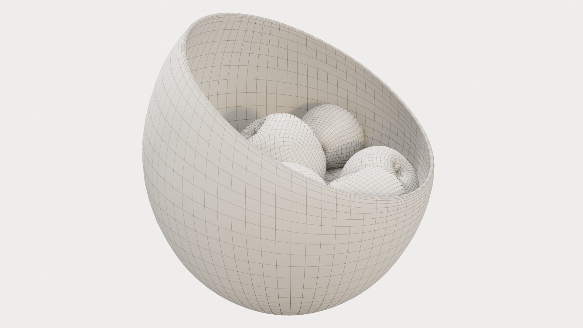 Large Slant Fruit Bowl apple 02 3D model_5