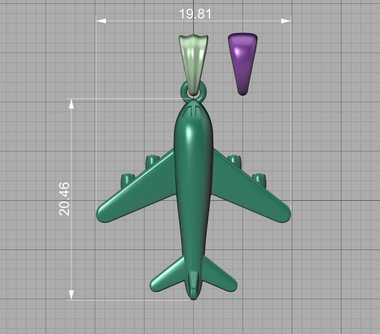 Airplane Pendant Travel Necklace  Own Design 3dprint Wax 3D print model_8