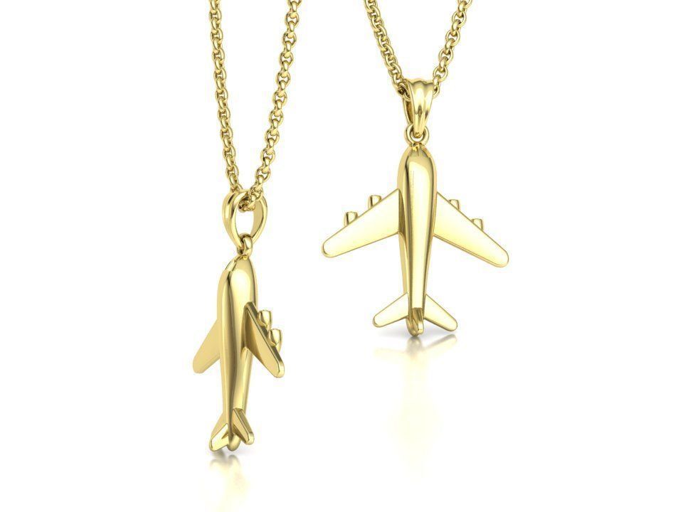Airplane Pendant Travel Necklace  Own Design 3dprint Wax 3D print model_32