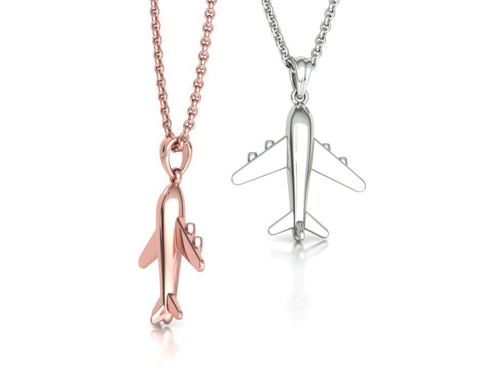 Airplane Pendant Travel Necklace  Own Design 3dprint Wax 3D print model_30