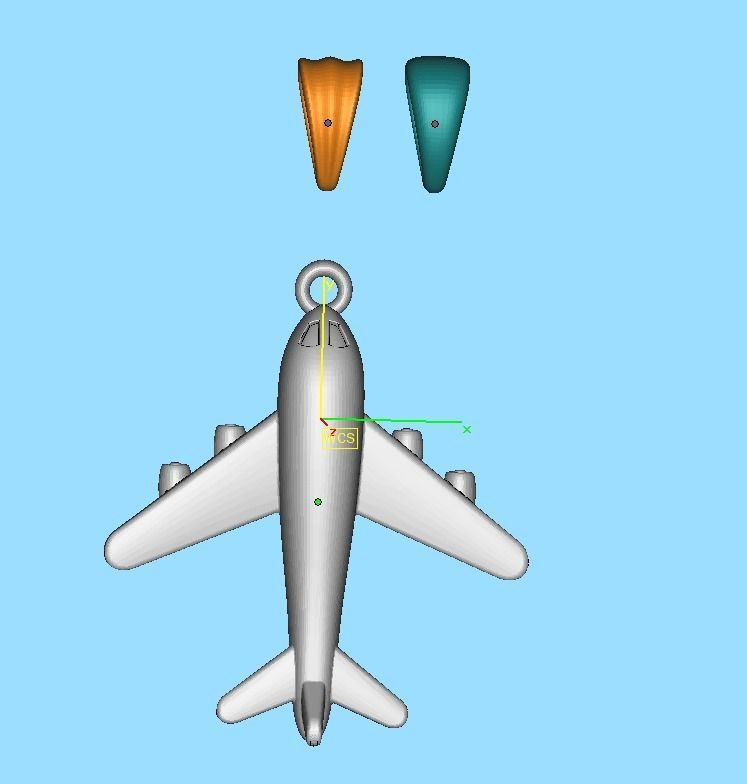 Airplane Pendant Travel Necklace  Own Design 3dprint Wax 3D print model_13