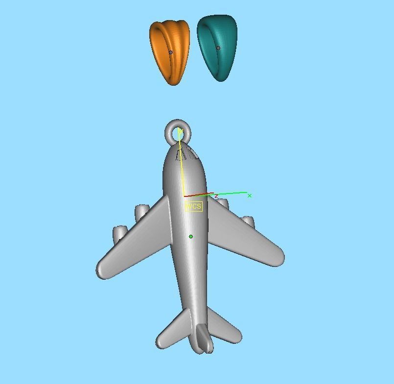 Airplane Pendant Travel Necklace  Own Design 3dprint Wax 3D print model_12