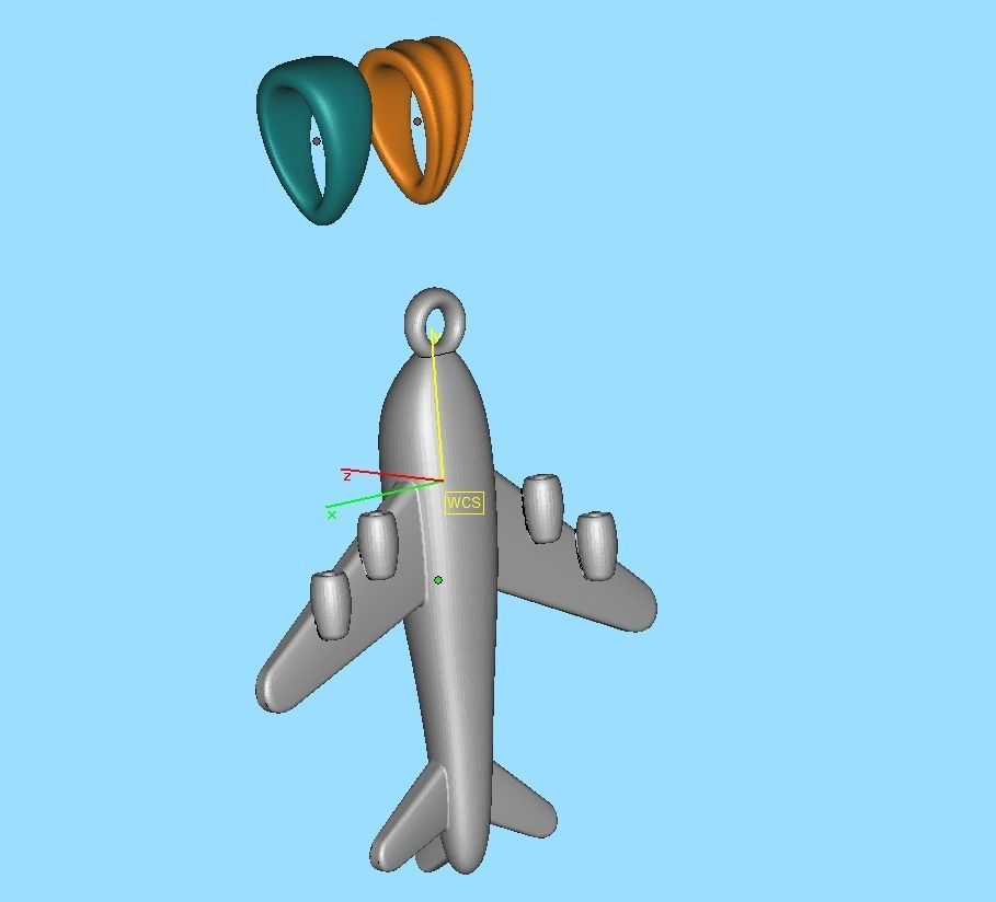 Airplane Pendant Travel Necklace  Own Design 3dprint Wax 3D print model_15