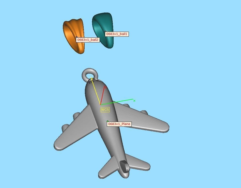 Airplane Pendant Travel Necklace  Own Design 3dprint Wax 3D print model_17