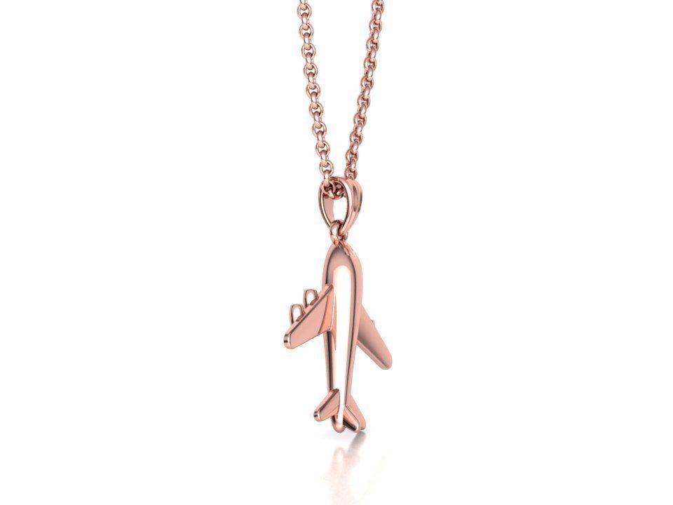 Airplane Pendant Travel Necklace  Own Design 3dprint Wax 3D print model_19
