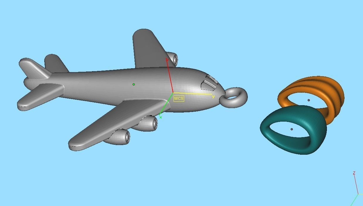 Airplane Pendant Travel Necklace  Own Design 3dprint Wax 3D print model_14