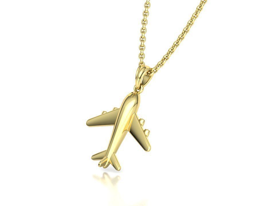 Airplane Pendant Travel Necklace  Own Design 3dprint Wax 3D print model_23