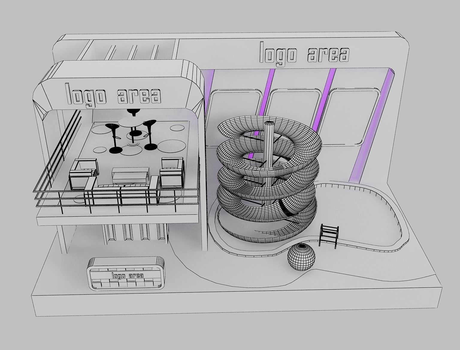  Booth Exhibition Stand a20  3D model_3