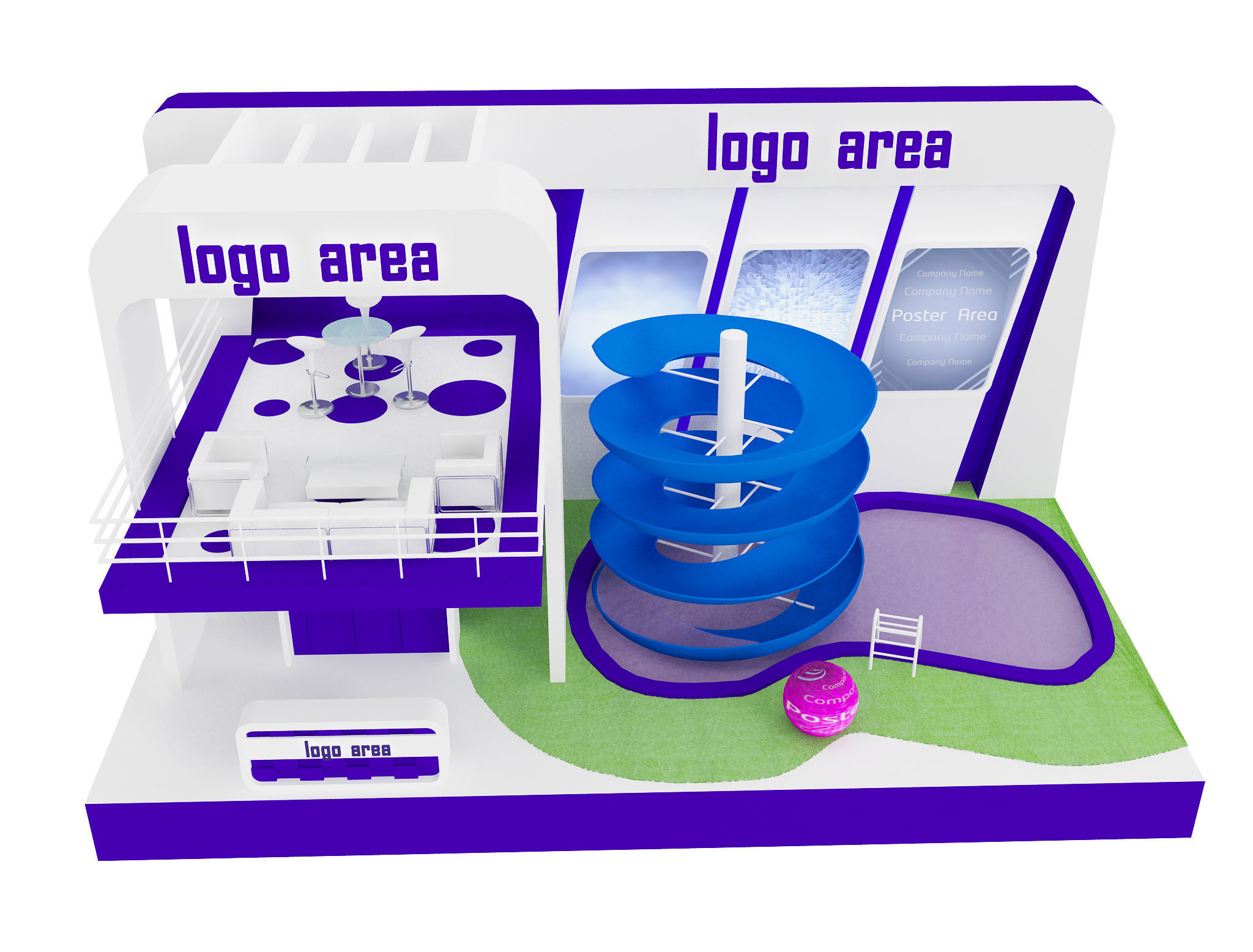  Booth Exhibition Stand a20  3D model_2