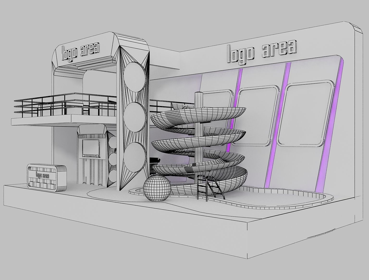  Booth Exhibition Stand a20  3D model_7