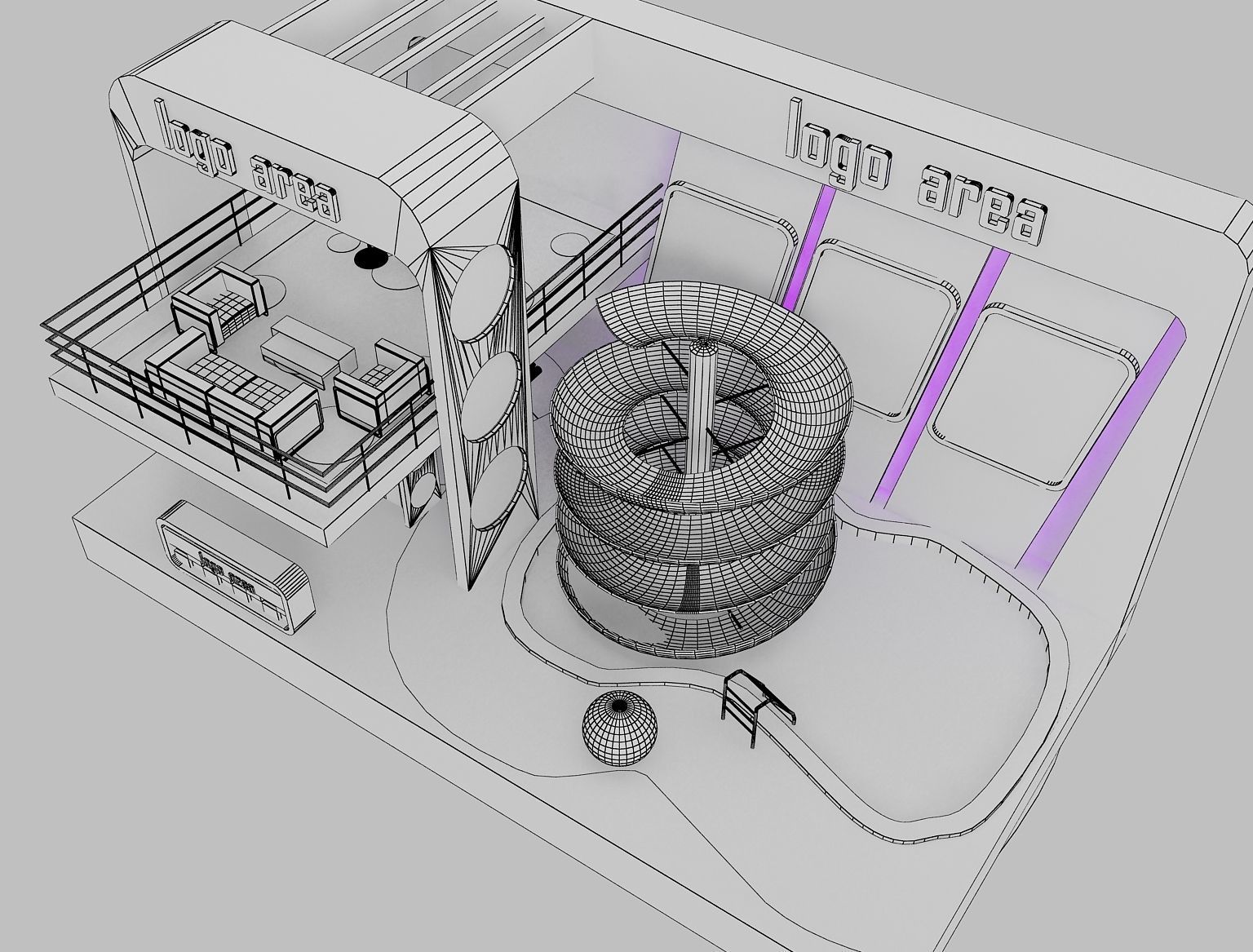  Booth Exhibition Stand a20  3D model_11