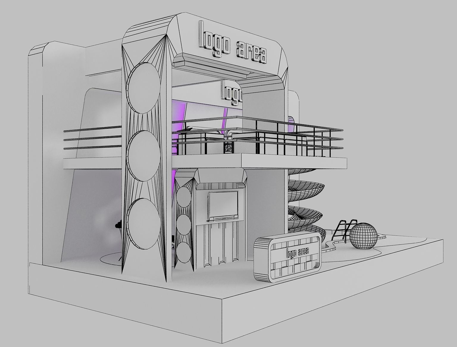  Booth Exhibition Stand a20  3D model_9