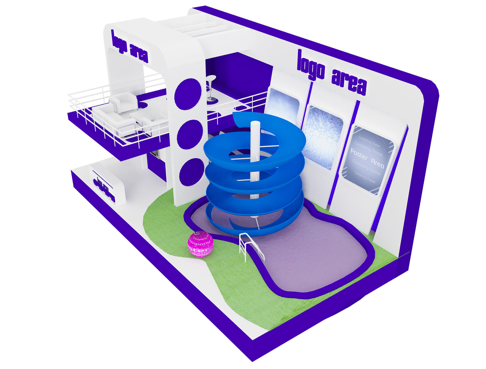  Booth Exhibition Stand a20  3D model_4
