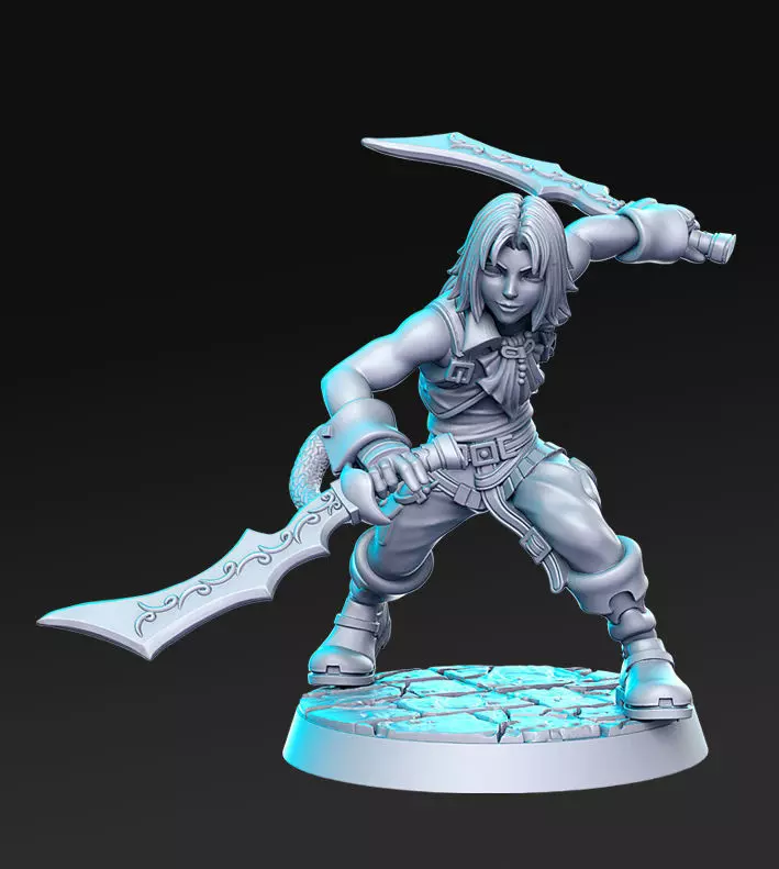 Zidane Final Fantasy 32mm Pre-supported  3D print model_0