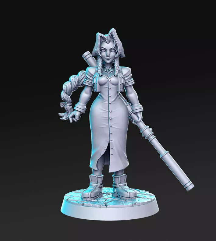 Aerith Gainsborough Final Fantasy 32mm Pre-supported 3D print model