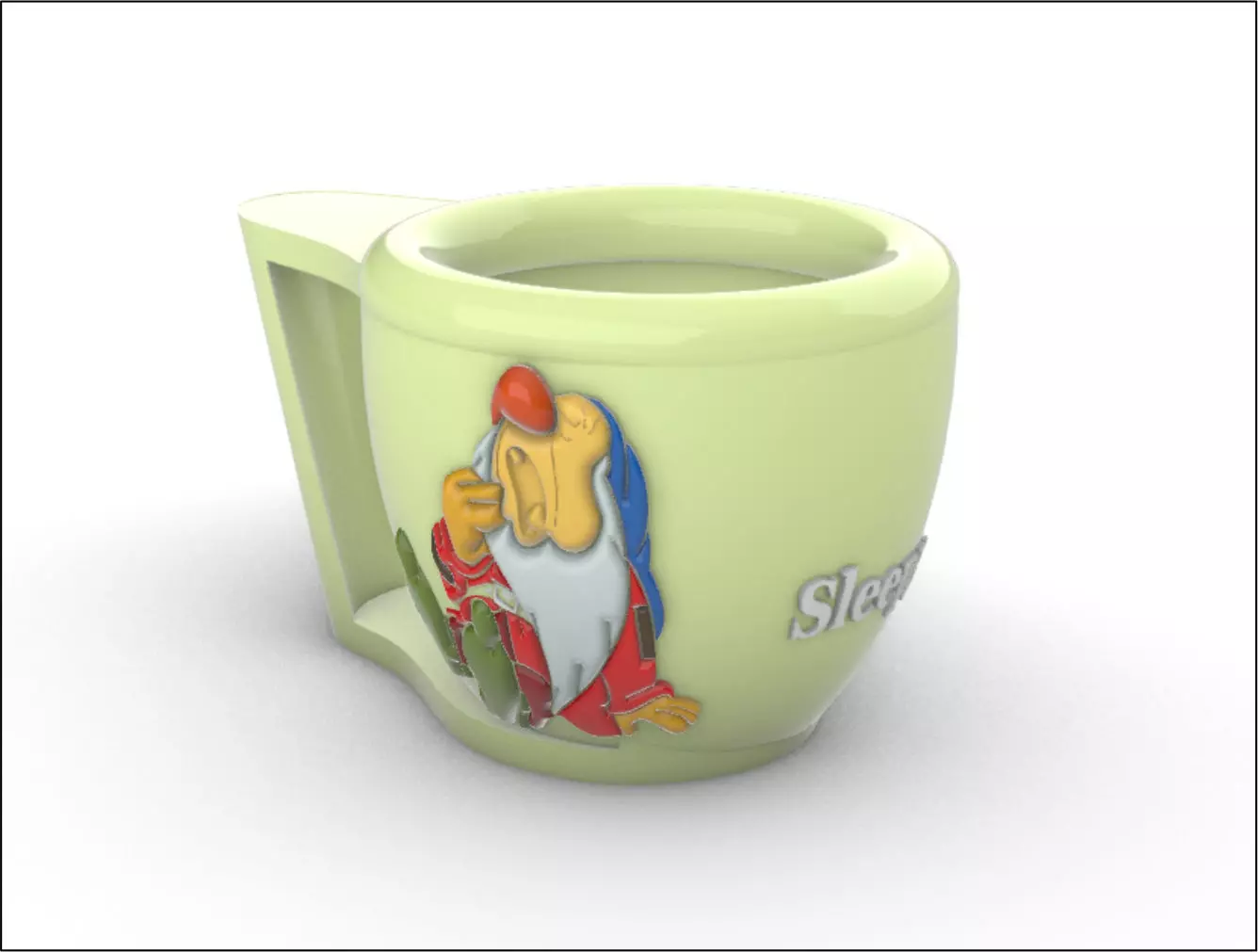 Decorative Cup Sleepy 3D model_0