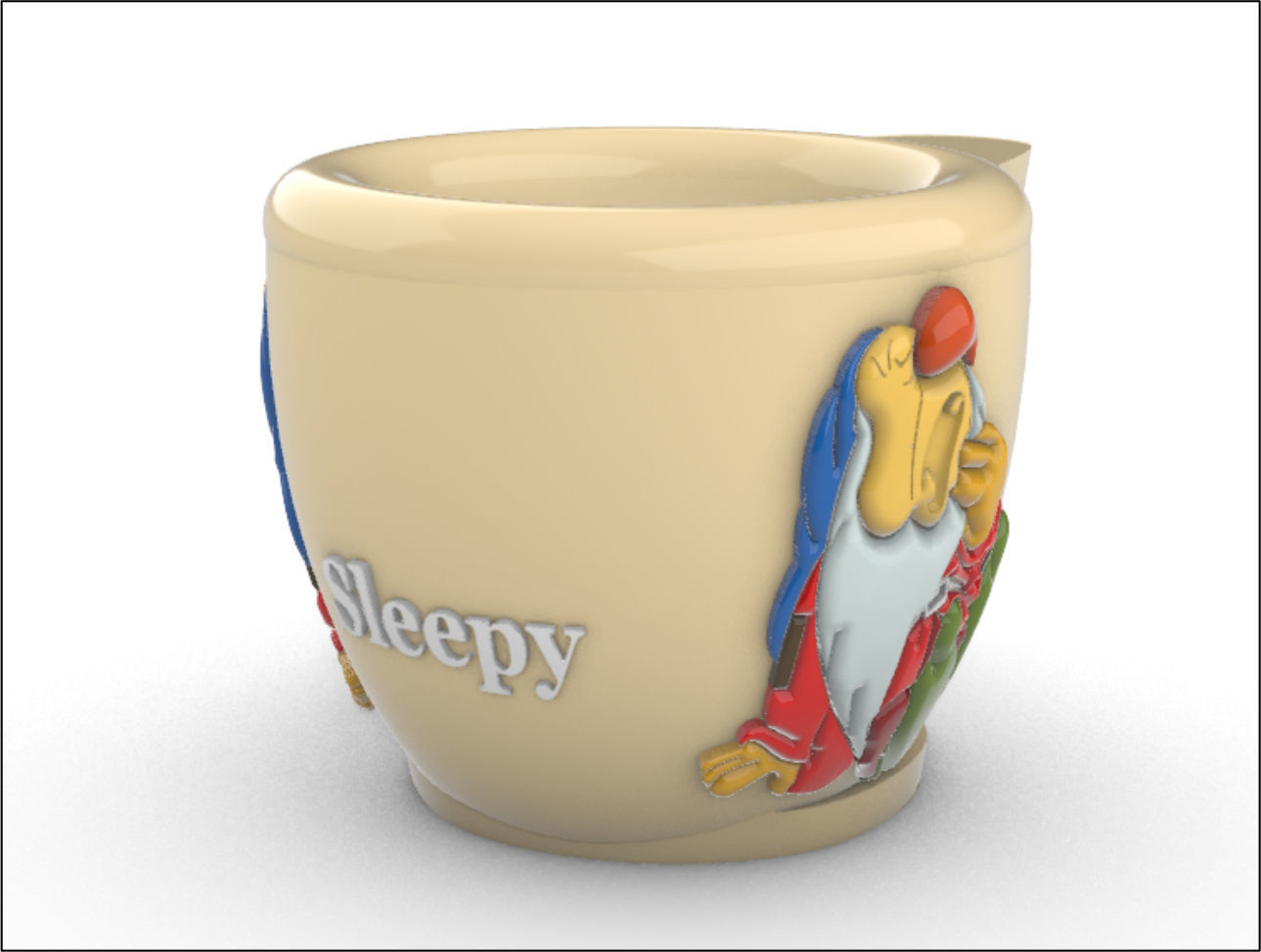 Decorative Cup Sleepy 3D model_2