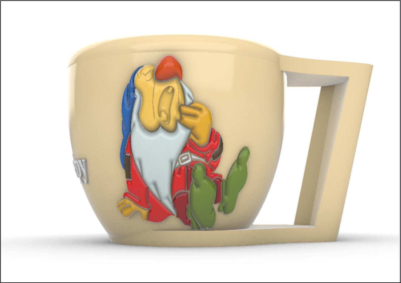 Decorative Cup Sleepy 3D model_3