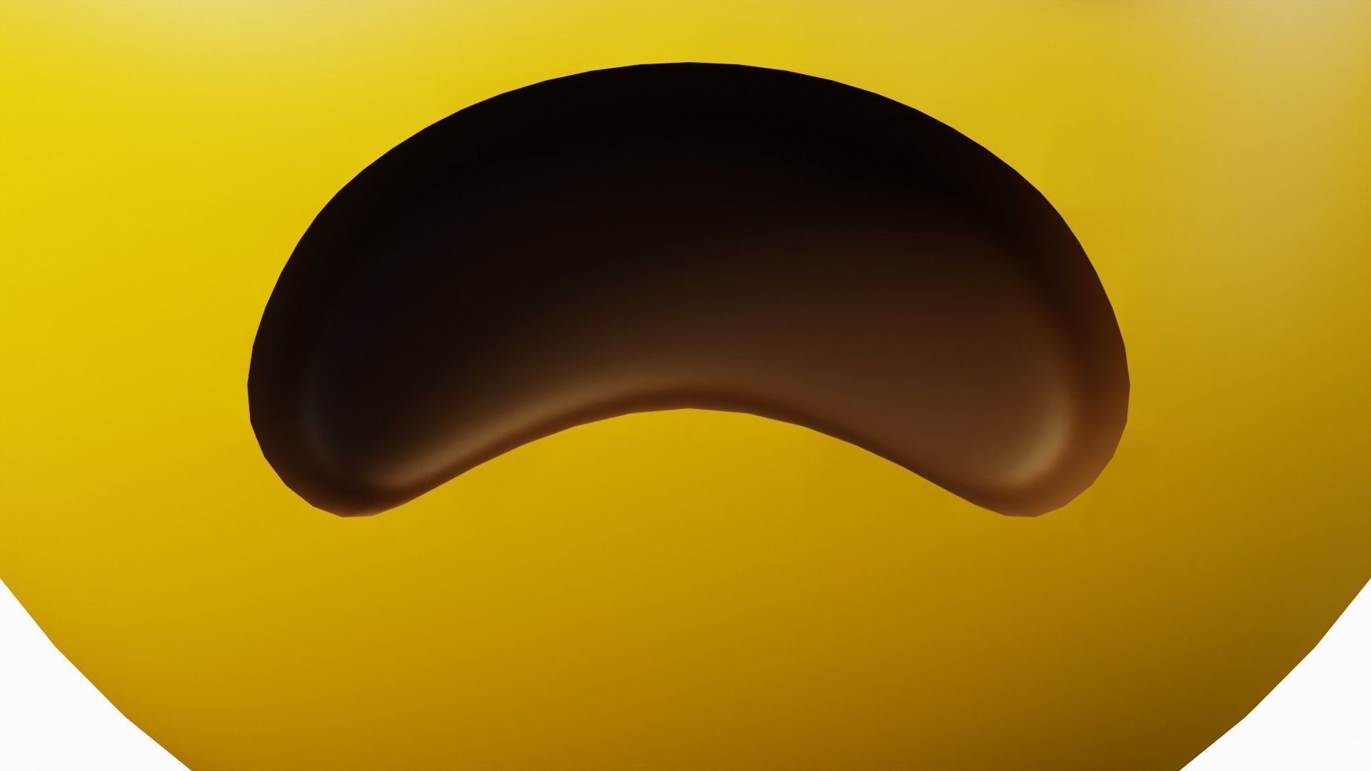 Afraid or Scared Yellow Ball Emoticon Emoji or Smiley 3D model_6