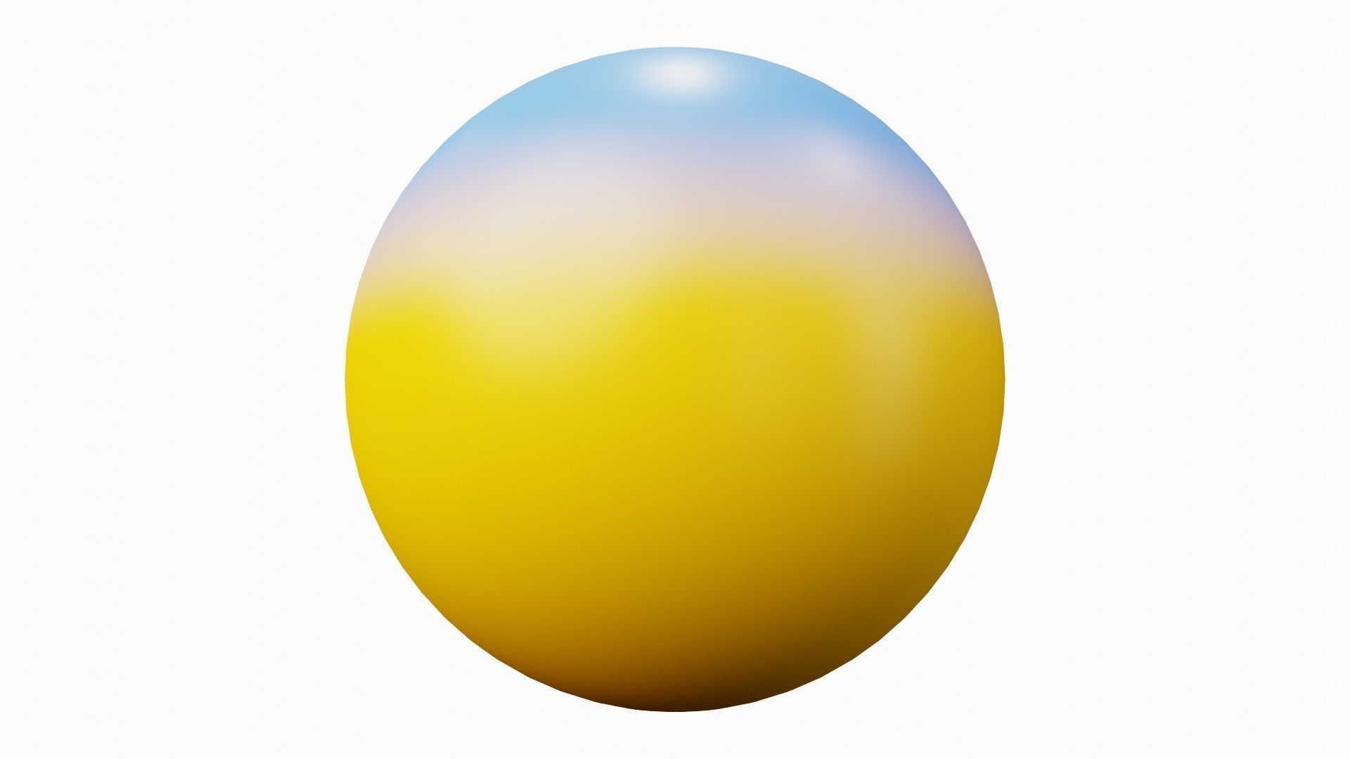 Afraid or Scared Yellow Ball Emoticon Emoji or Smiley 3D model_4