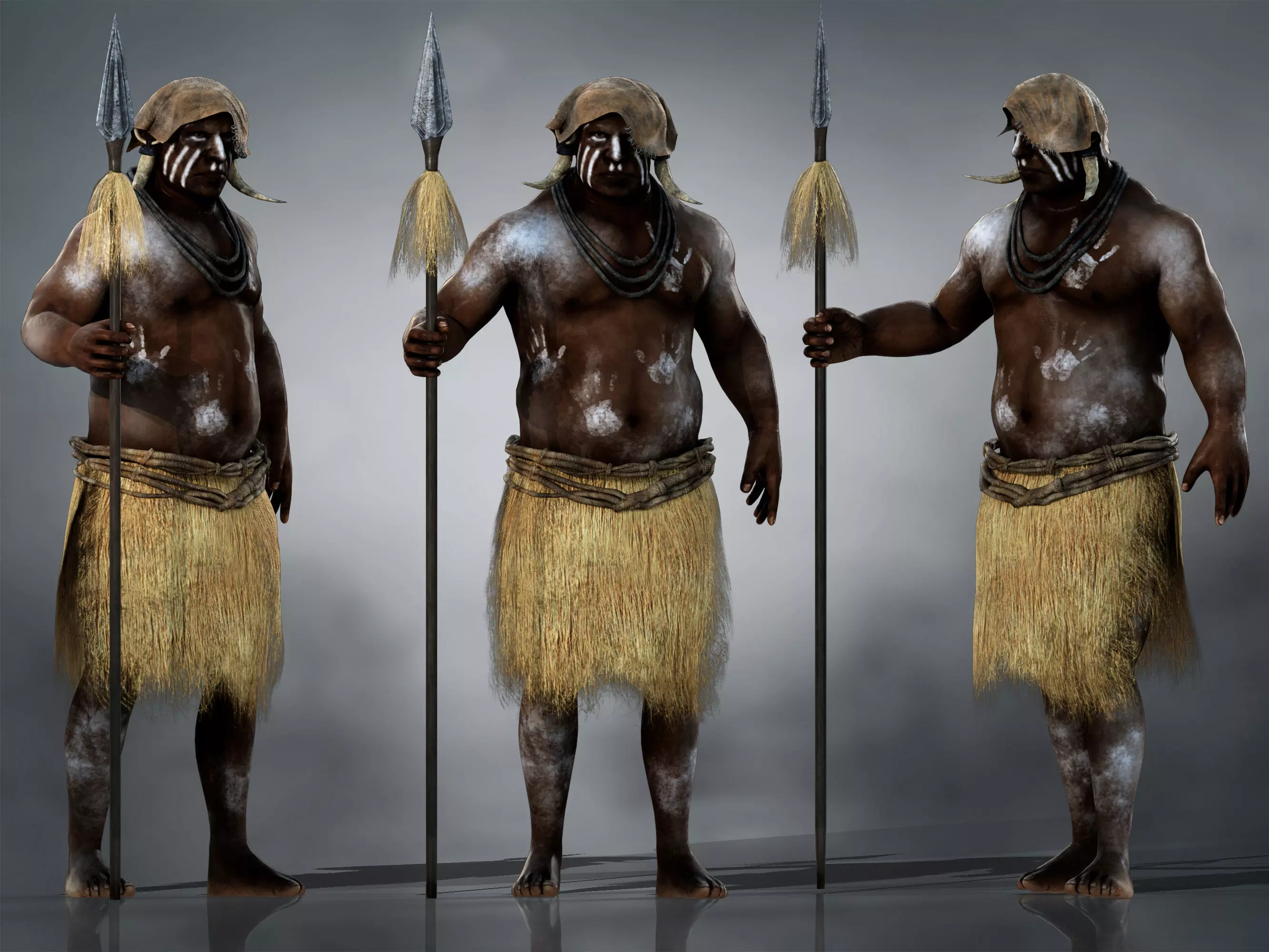 Native Hunter Low-poly 3D model_0