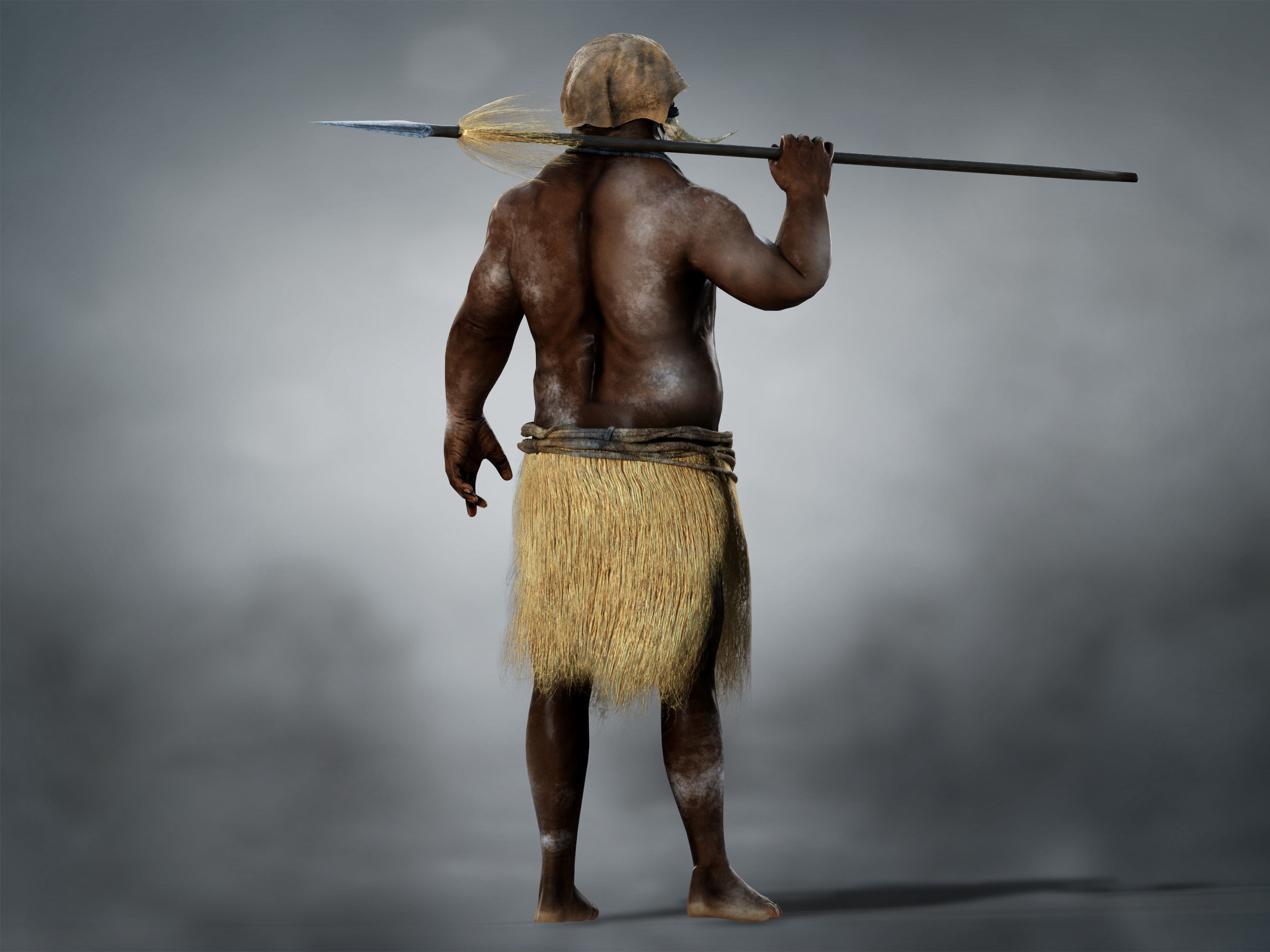 Native Hunter Low-poly 3D model_4