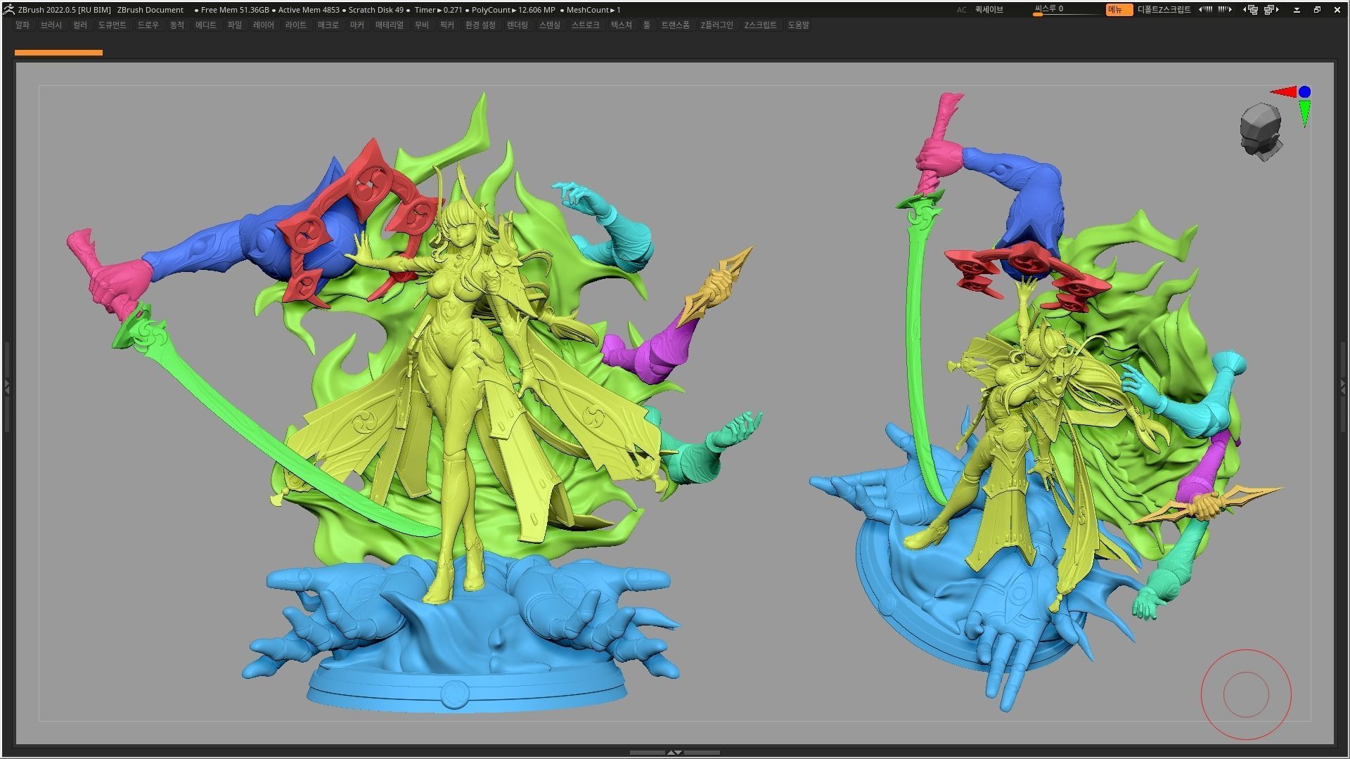 Raiden Shogun Boss 3d print   divide and full version 3D print model_7