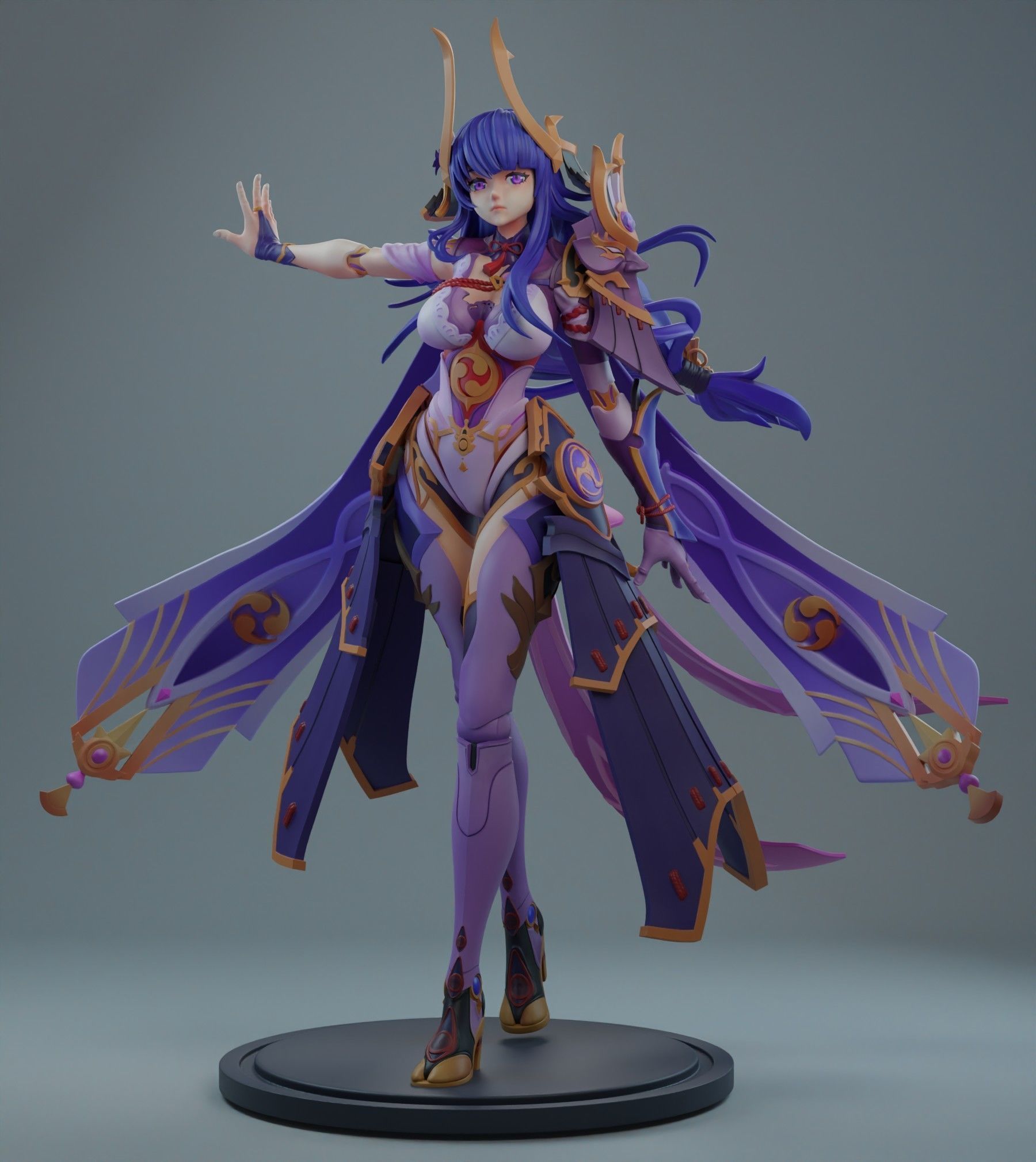 Raiden Shogun Boss 3d print   divide and full version 3D print model_3