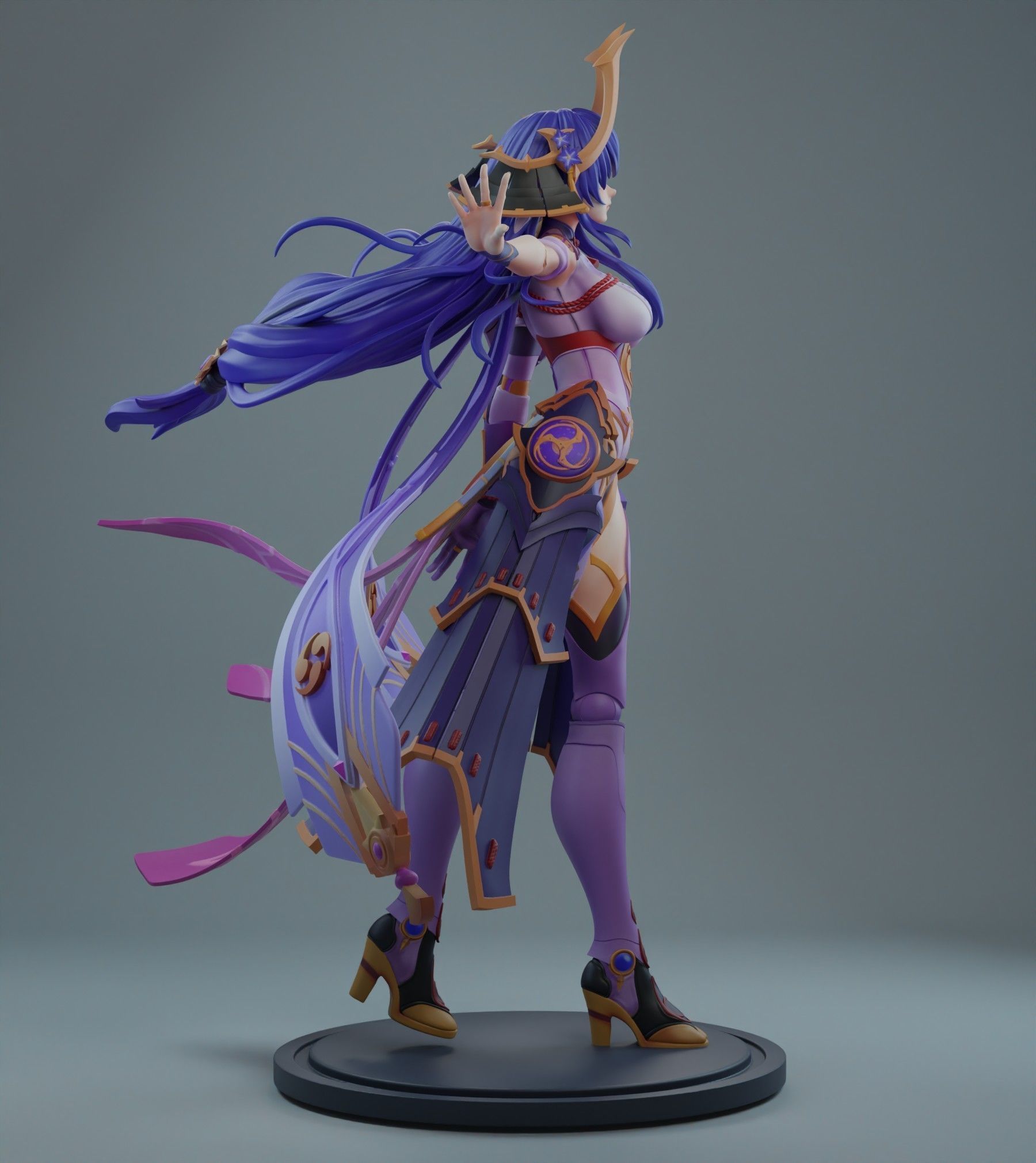 Raiden Shogun Boss 3d print   divide and full version 3D print model_6