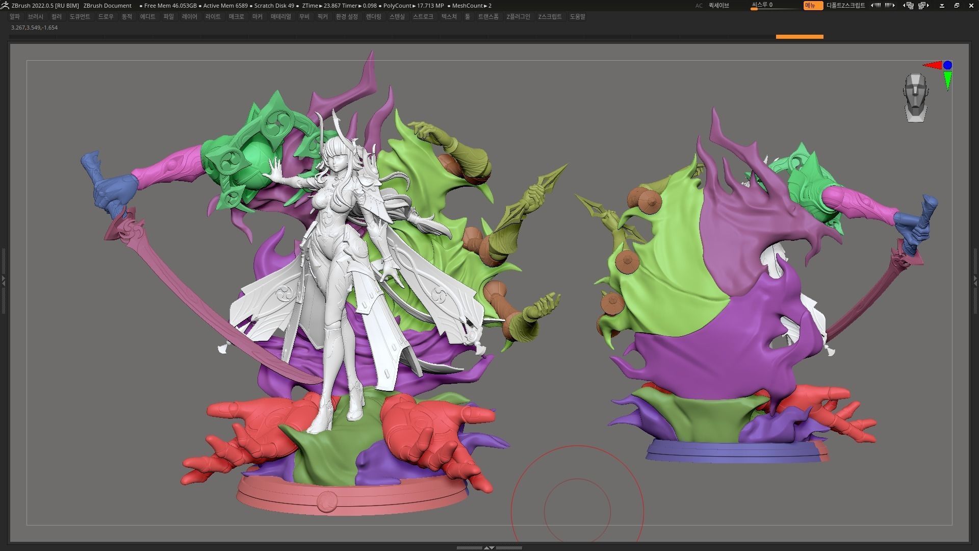 Raiden Shogun Boss 3d print   divide and full version 3D print model_2