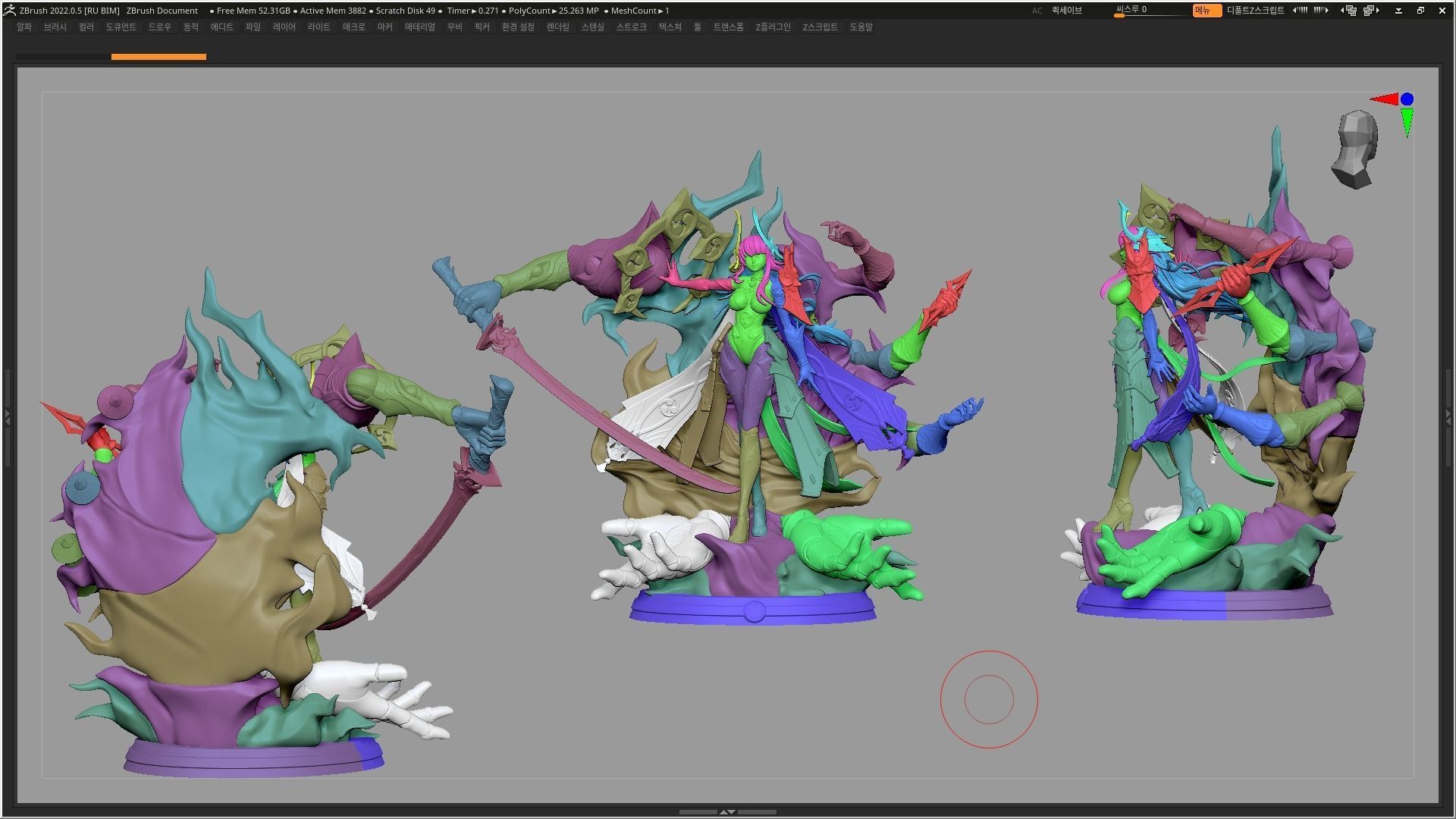 Raiden Shogun Boss 3d print   divide and full version 3D print model_8