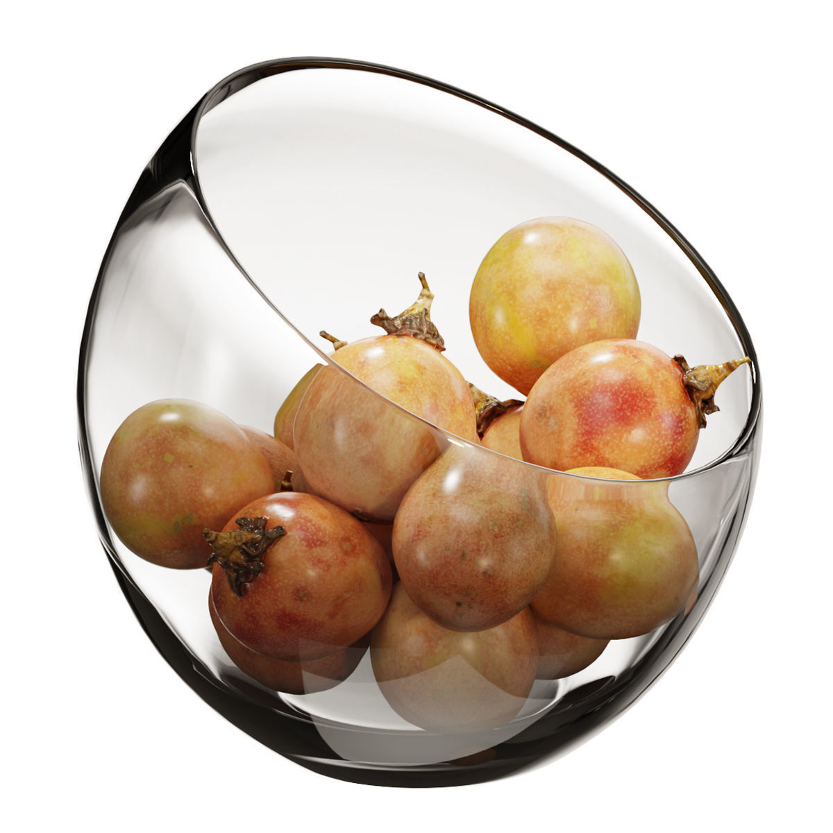 Large Slant Fruit Bowl passion fruit 3D model_1