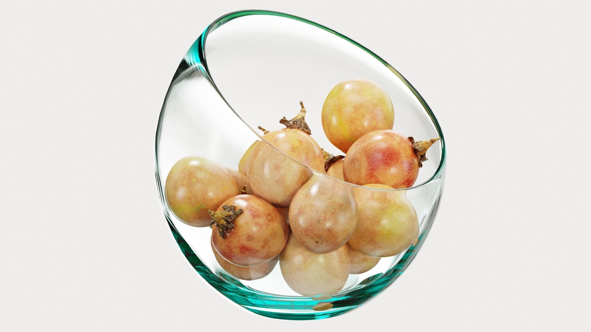Large Slant Fruit Bowl passion fruit 3D model_6