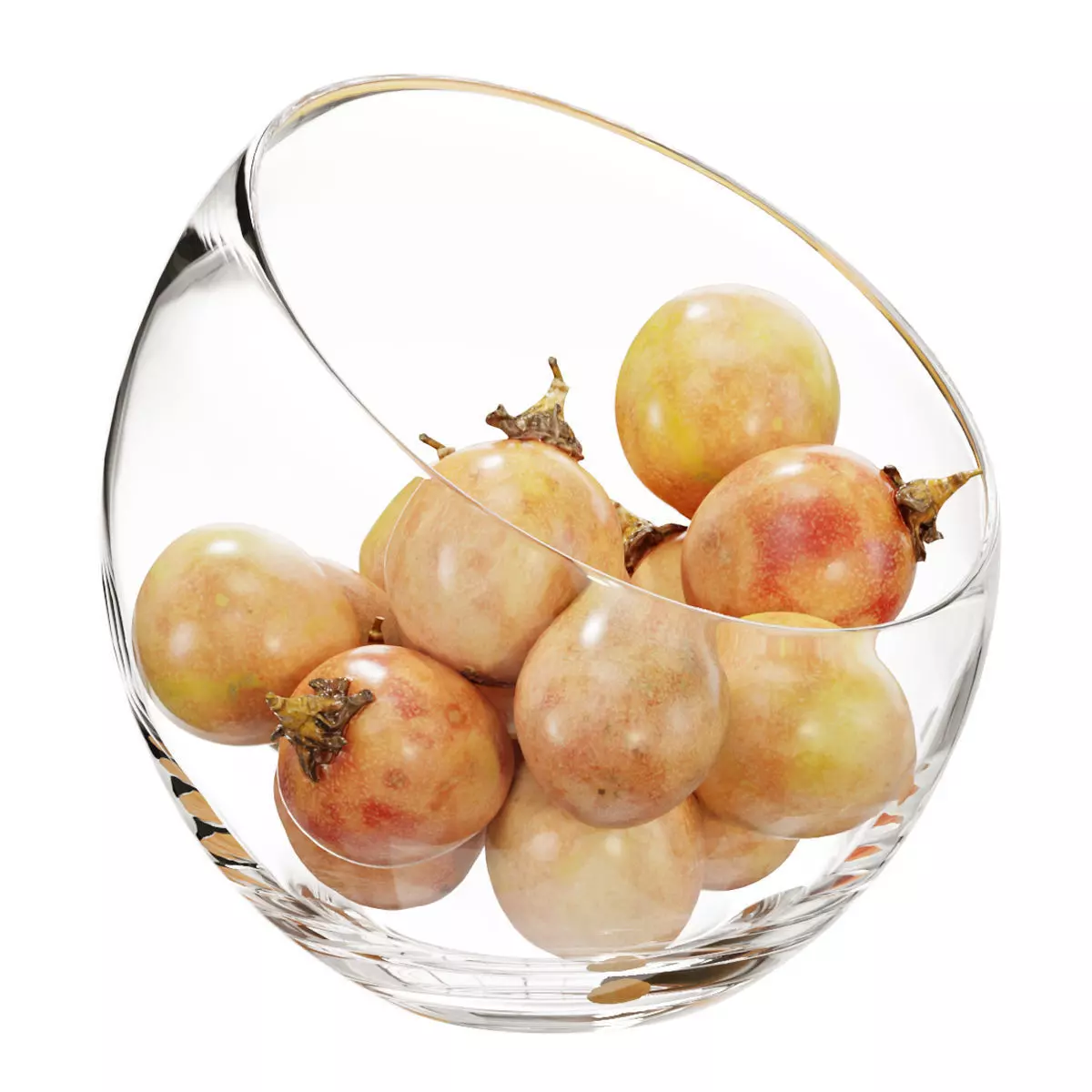 Large Slant Fruit Bowl passion fruit 3D model_0