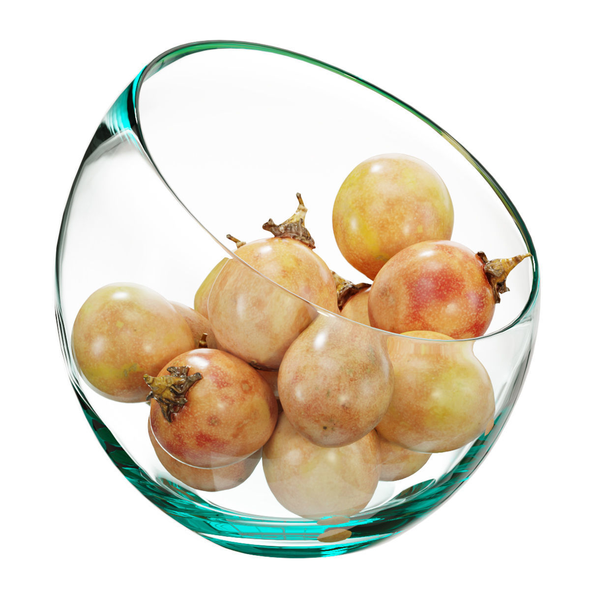 Large Slant Fruit Bowl passion fruit 3D model_2