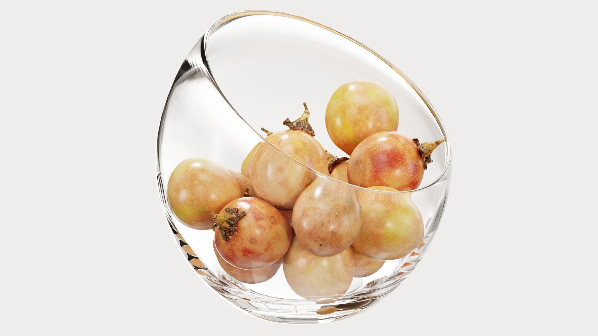 Large Slant Fruit Bowl passion fruit 3D model_4