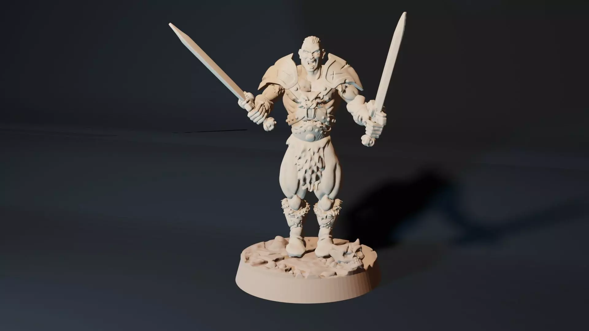 Barbarian miniature 28mm and 32mm 3D print model