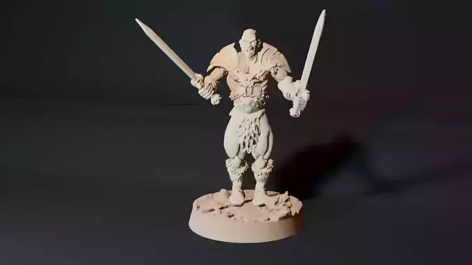 Barbarian miniature 28mm and 32mm  3D print model