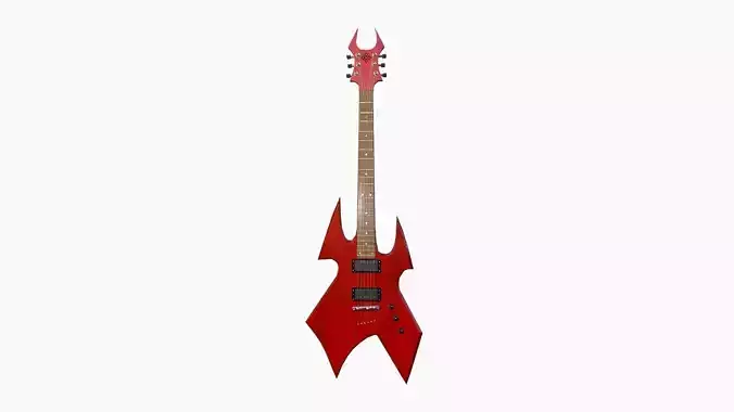 Electric Guitar H01 Red - Music Instrument Design Low-poly 3D model