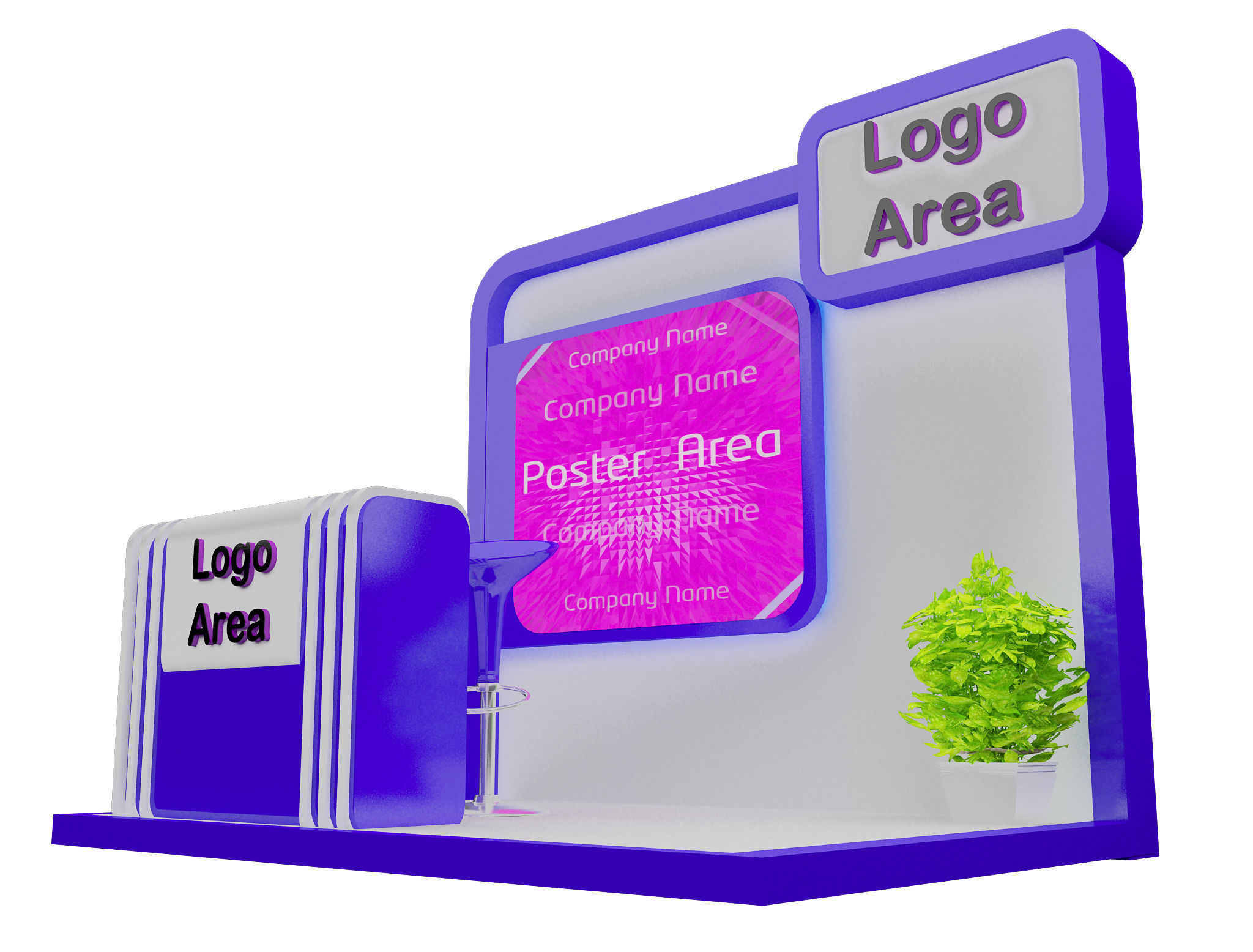  Booth Exhibition Stand A15c 3D model_10