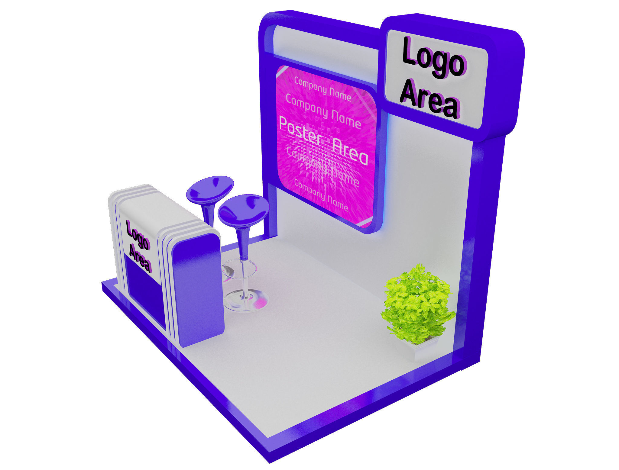  Booth Exhibition Stand A15c 3D model_4