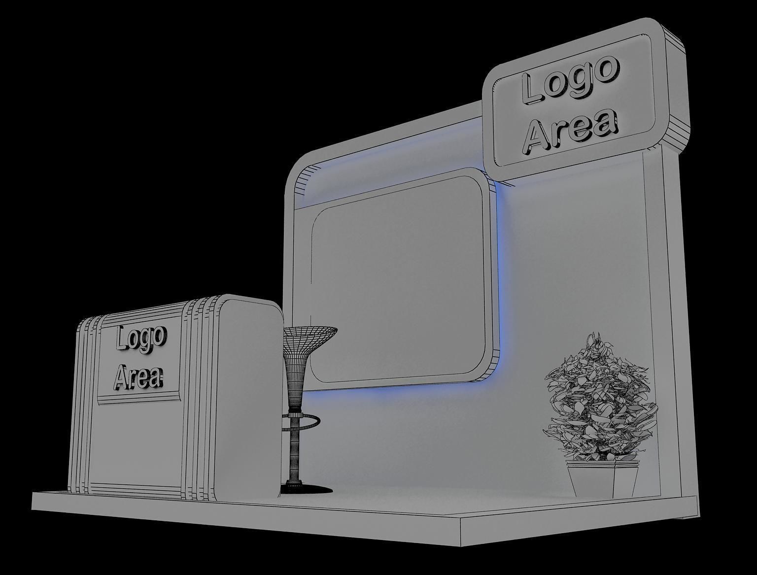  Booth Exhibition Stand A15c 3D model_11