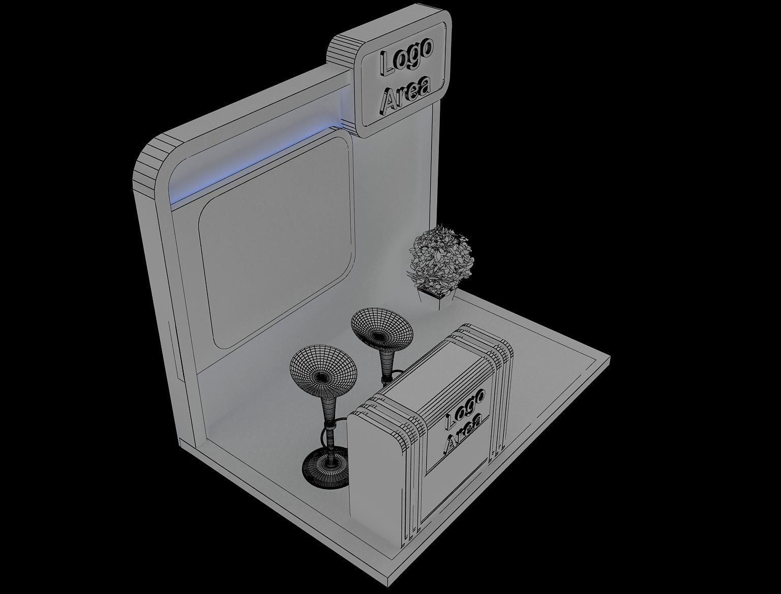  Booth Exhibition Stand A15c 3D model_9