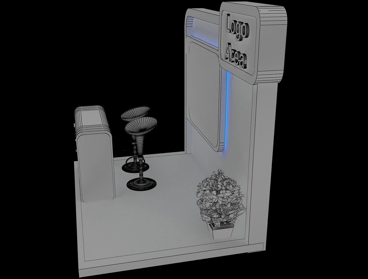  Booth Exhibition Stand A15c 3D model_15